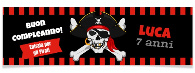 Striscione personalizzato - Pirata Skull 