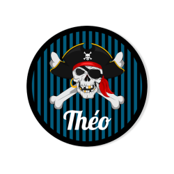 Badge da personalizzare - Teschio pirata. n°1
