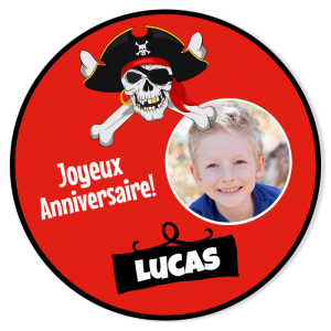 Fotocroc rotondo da personalizzare - Pirate Party Photo