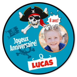 Fotocroc rotondo da personalizzare - Pirate Party Photo. n1