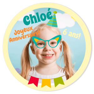Fotocroc rotondo da personalizzare - Girl Photo Booth