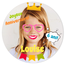 Fotocroc rotondo da personalizzare - Girl Photo Booth. n1