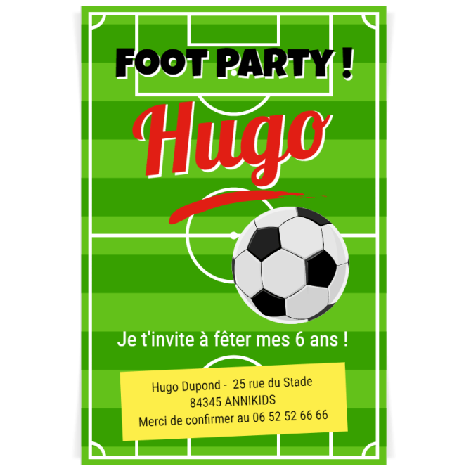 Invito da personalizzare  Campo da calcio 