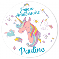 Fotocroc rotondo da personalizzare - Unicorno Arcobaleno Bianco