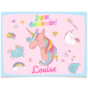 Rettangolo Fotocroc da personalizzare - Unicorno Arcobaleno