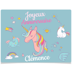 Rettangolo Fotocroc da personalizzare - Unicorno Arcobaleno. n1