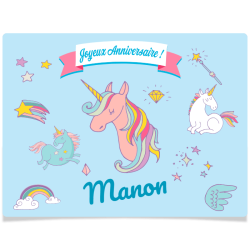 Rettangolo Fotocroc da personalizzare - Unicorno Arcobaleno. n2