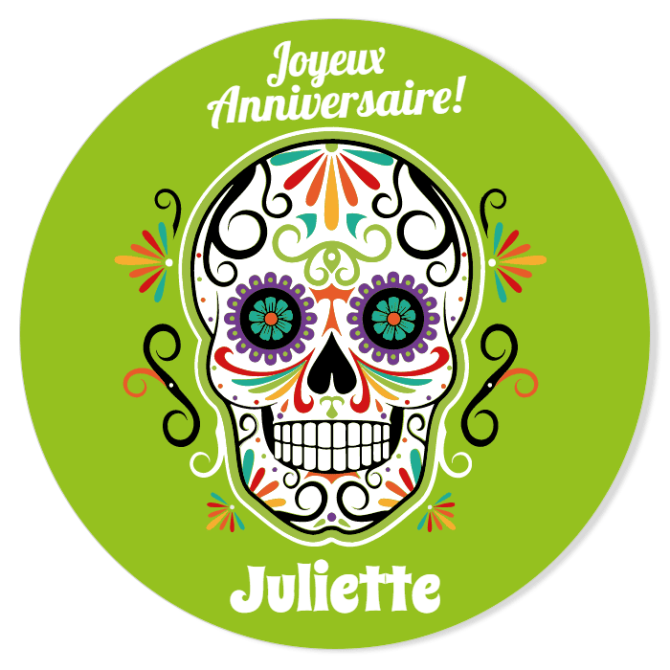 Fotococcodrillo tondo da personalizzare - Calavera 