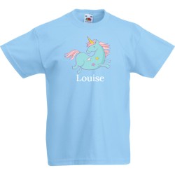 T-shirt da personalizzare - Unicorno Blu. n1
