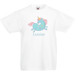 T-shirt da personalizzare - Unicorno Blu. n2