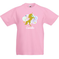 T-shirt da personalizzare - Unicorno dorato. n1