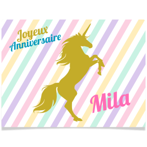 Rettangolo Fotocroc da personalizzare - Unicorno Oro