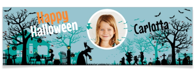 Striscione personalizzato - Silhouette di Halloween foto 