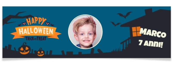 Striscione personalizzato - Foto casa stregata di Halloween 