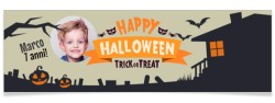 Striscione personalizzato - Foto casa stregata di Halloween. n1