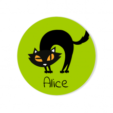 Badge da personalizzare - Black Cat