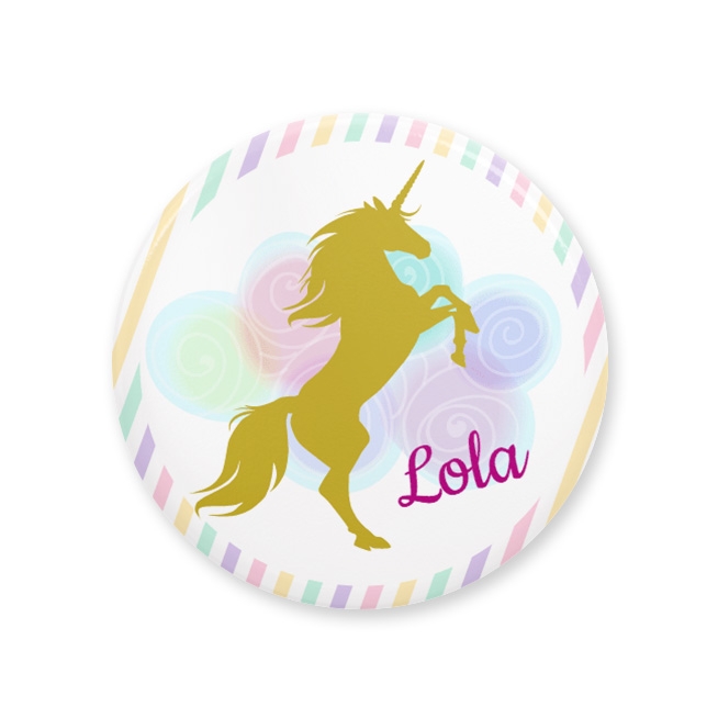 Badge da personalizzarez - Unicorno Oro 