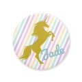 Badge da personalizzarez - Unicorno Oro Stripe