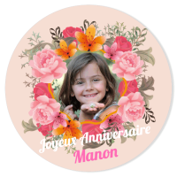 Fotocroc tondo da personalizzare - Fiori Vintage