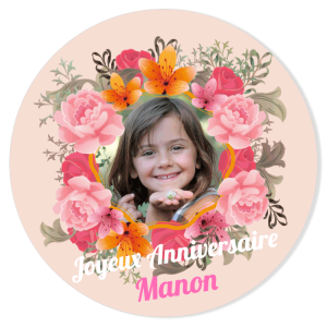Fotocroc tondo da personalizzare - Fiori Vintage