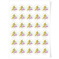 Dischi cupcake da personalizzare - Unicorno Oro. n1