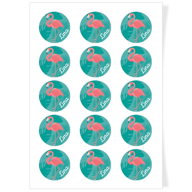 Dischi cupcake da personalizzare - Pink Flamingo 