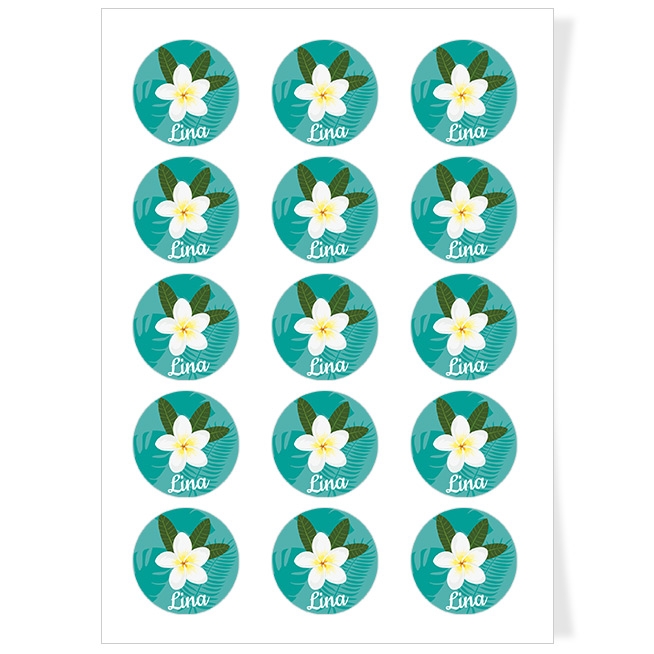 Dischi cupcake da personalizzare - Fiore Tropicale 