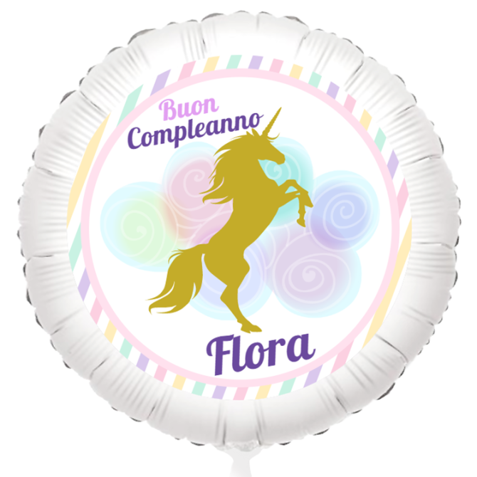 Palloncino da personalizzare - Unicorno Oro 