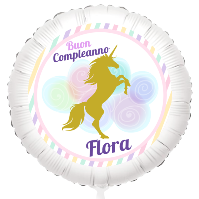 Palloncino da personalizzare - Unicorn Gold 