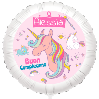 Palloncino da personalizzare - Unicorno Arcobaleno