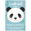 Inviti personalizzabili - Panda Blu pastello