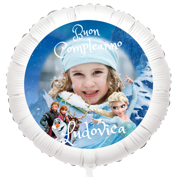 Palloncino gonfiato ad elio - Frozen e foto personalizzata (55) cm 