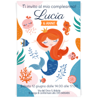 Invito da personalizzare - Sirena Corallo