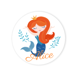 Dischi cupcake da personalizzare - Sirena Corallo. n2
