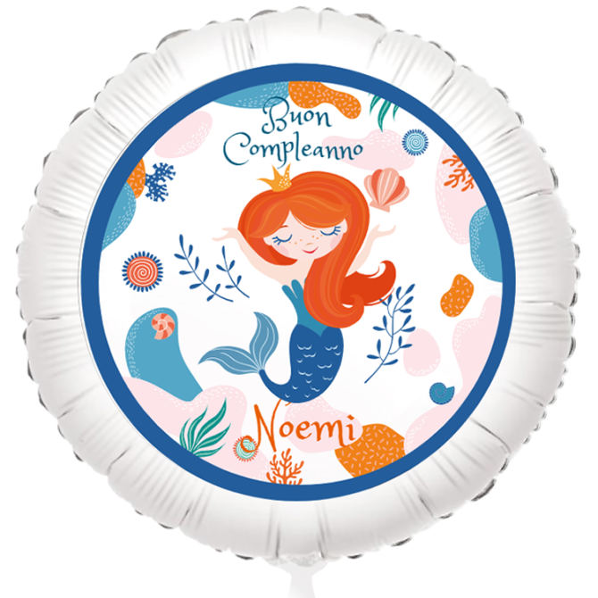 Palloncino da personalizzare - Sirena Corallo 