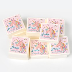 12 marshmallow personalizzati - Unicorno arcobaleno. n1