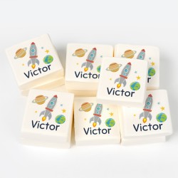 12 marshmallow personalizzati - razzo spaziale. n1