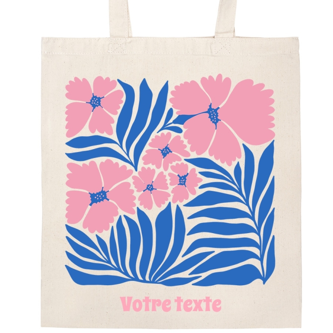 Borsa da personalizzare - Fiori tropicali rosa 