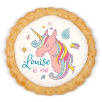Biscotto personalizzato - Unicorno arcobaleno