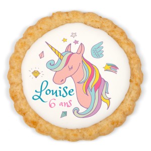 Biscotto personalizzato - Unicorno arcobaleno