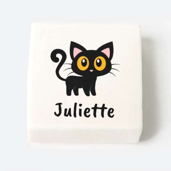 12 Marshmallow di Halloween personalizzati - Gatto Nero 