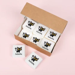 12 Marshmallow di Halloween personalizzati - Gatto Nero. n2