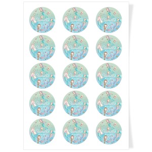 Dischi cupcake da personalizzare - Sirena pastello