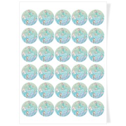Dischi cupcake da personalizzare - Sirena pastello. n1