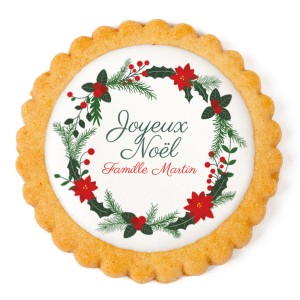 Biscotto personalizzato - Fiori di Natale