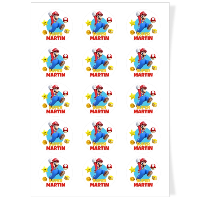 Dischi cupcake da personalizzare - Mario 