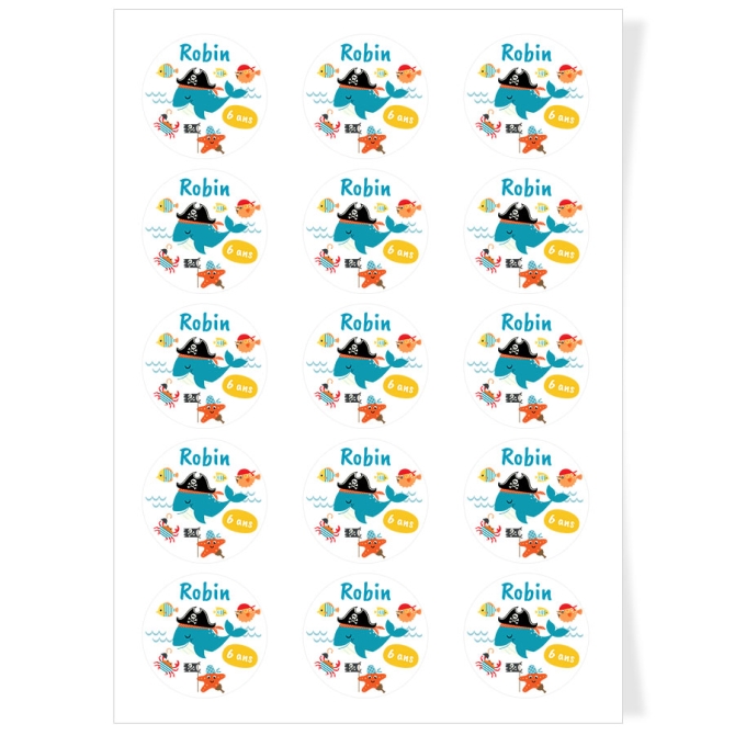 Dischi cupcake da personalizzare - Balena Pirata 