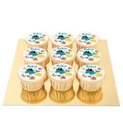 Dischi cupcake da personalizzare - Balena Pirata. n3