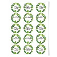 Dischi cupcake da personalizzare - Foglie Tropicali