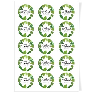 Dischi cupcake da personalizzare - Foglie Tropicali